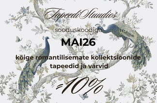 Tapeedistuudios sooduskoodiga MAI26 kõige romantilisemate kollektsioonide tapeedid ja värvid -10% Tapeedistuudios sooduskoodiga MAI26 kõige romantilisemate kollektsioonide tapeedid ja värvid -10%